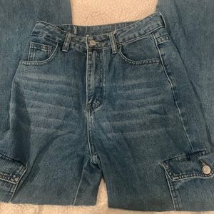 Cargo Jeans with Adjustable Waist Elastic